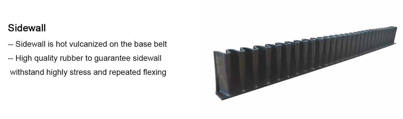 corrugated bucket elevator steep angle steep sidewall belt conveyor belt